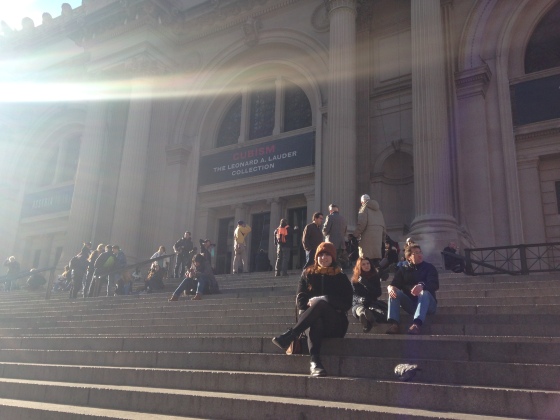Sitting on the steps of The Met…just like in Gossip Girl...
